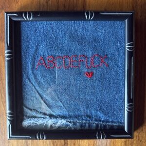 Hand Embroidered “ABCDEFUCK” in Vintage Frame
